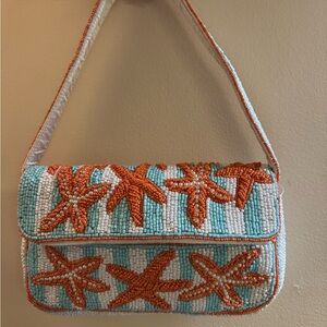 NEW Beaded Starfish Bag - SUMMER HANDBAG Orange and Blue VIRAL TRENDY